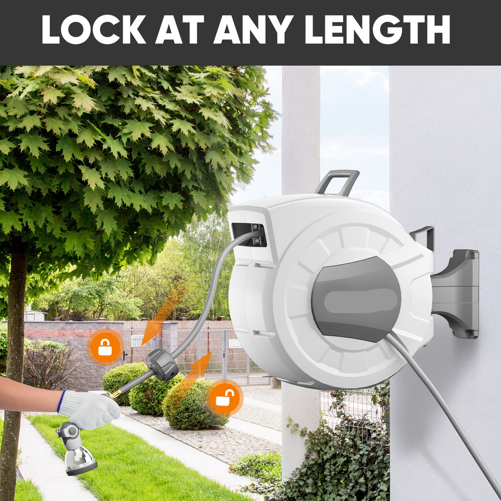 40/100/110/130FT X 1/2" Retractable Garden Hose Reel