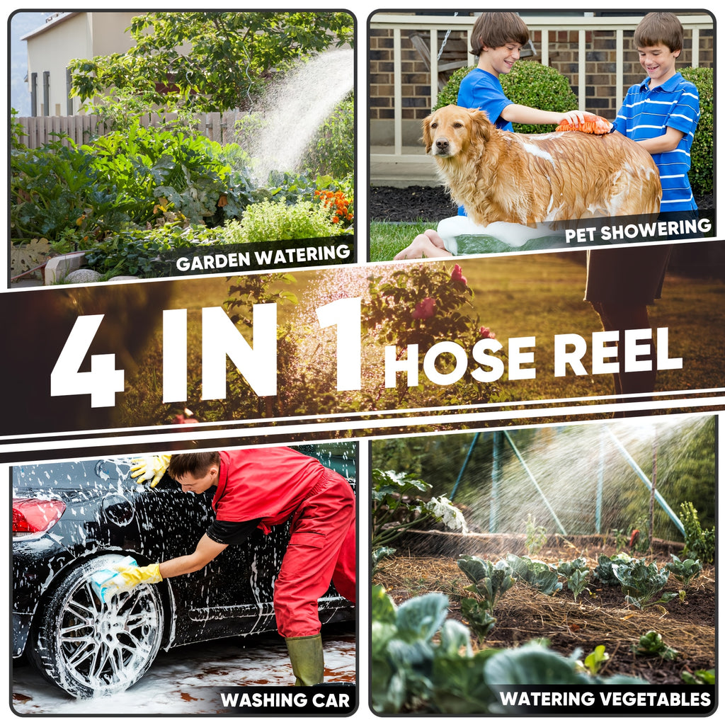 40/100/110/130FT X 1/2" Retractable Garden Hose Reel